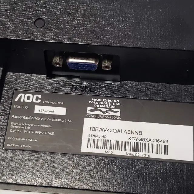 Monitor AOC E970SWNL 18,5 polegadas - Foto 4