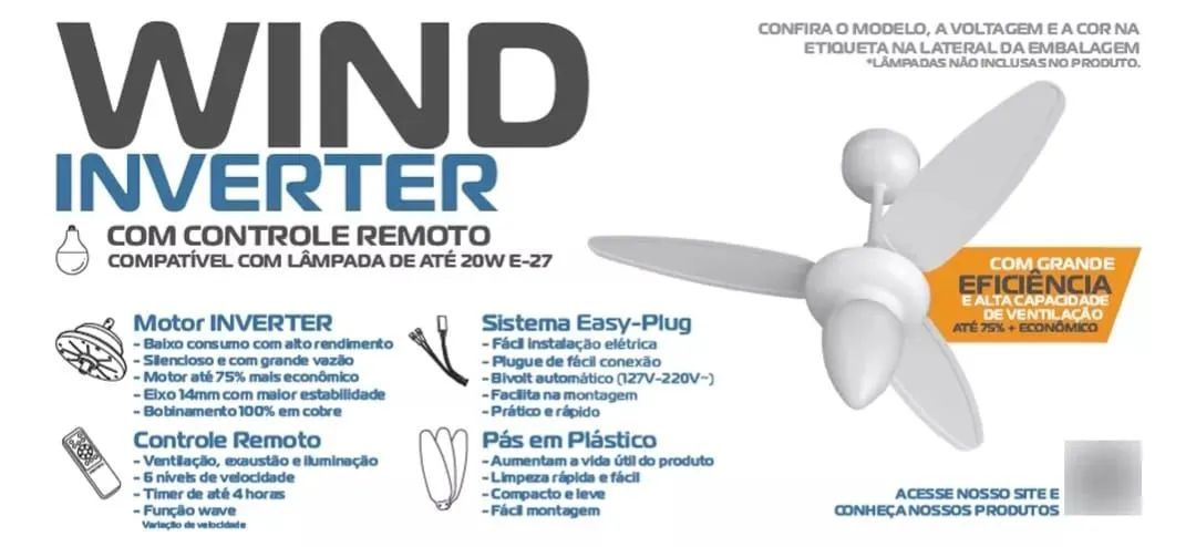 Ventilador de teto Wind light inverter  - Foto 5