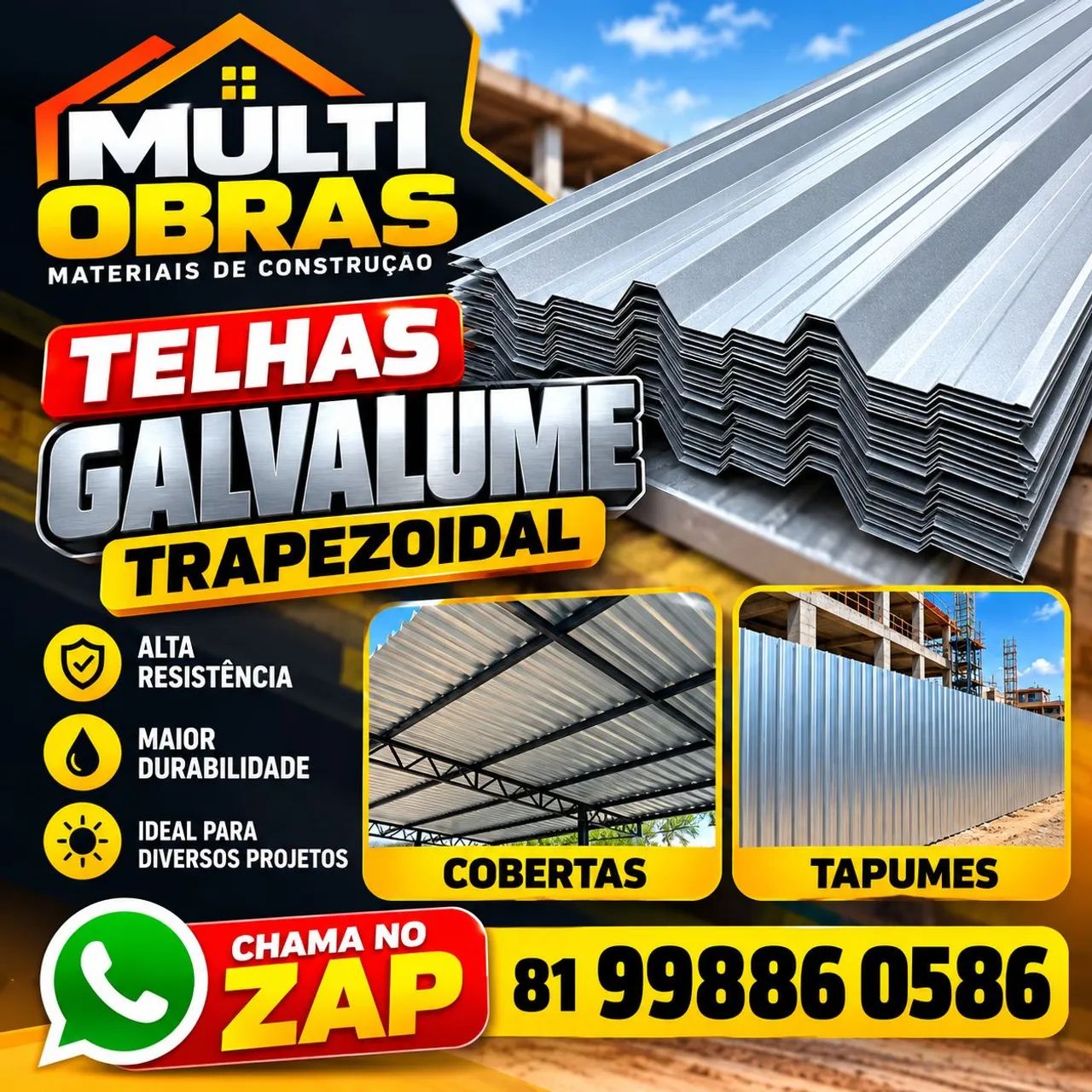 Telhas Galvalume Trapezoidal 
