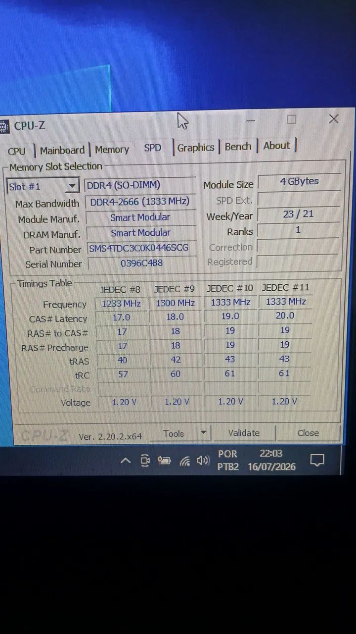 RAM DDR4 4GB NOTEBOOK