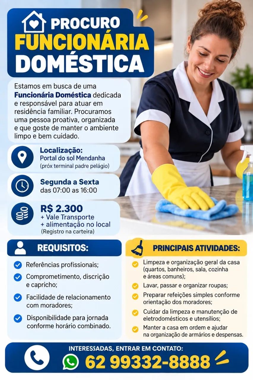 Procuro Funcionária Doméstica 