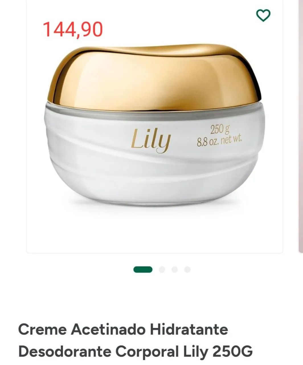 Creme acetinado do Lily