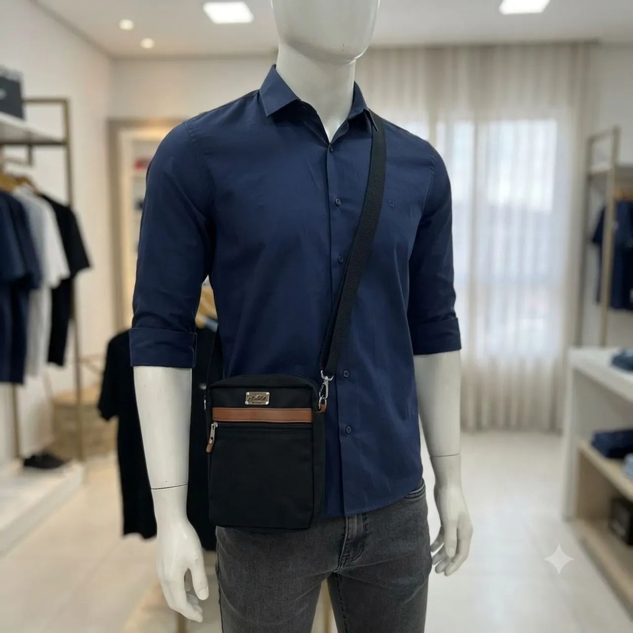 Bolsa impermeável transversal masculina 