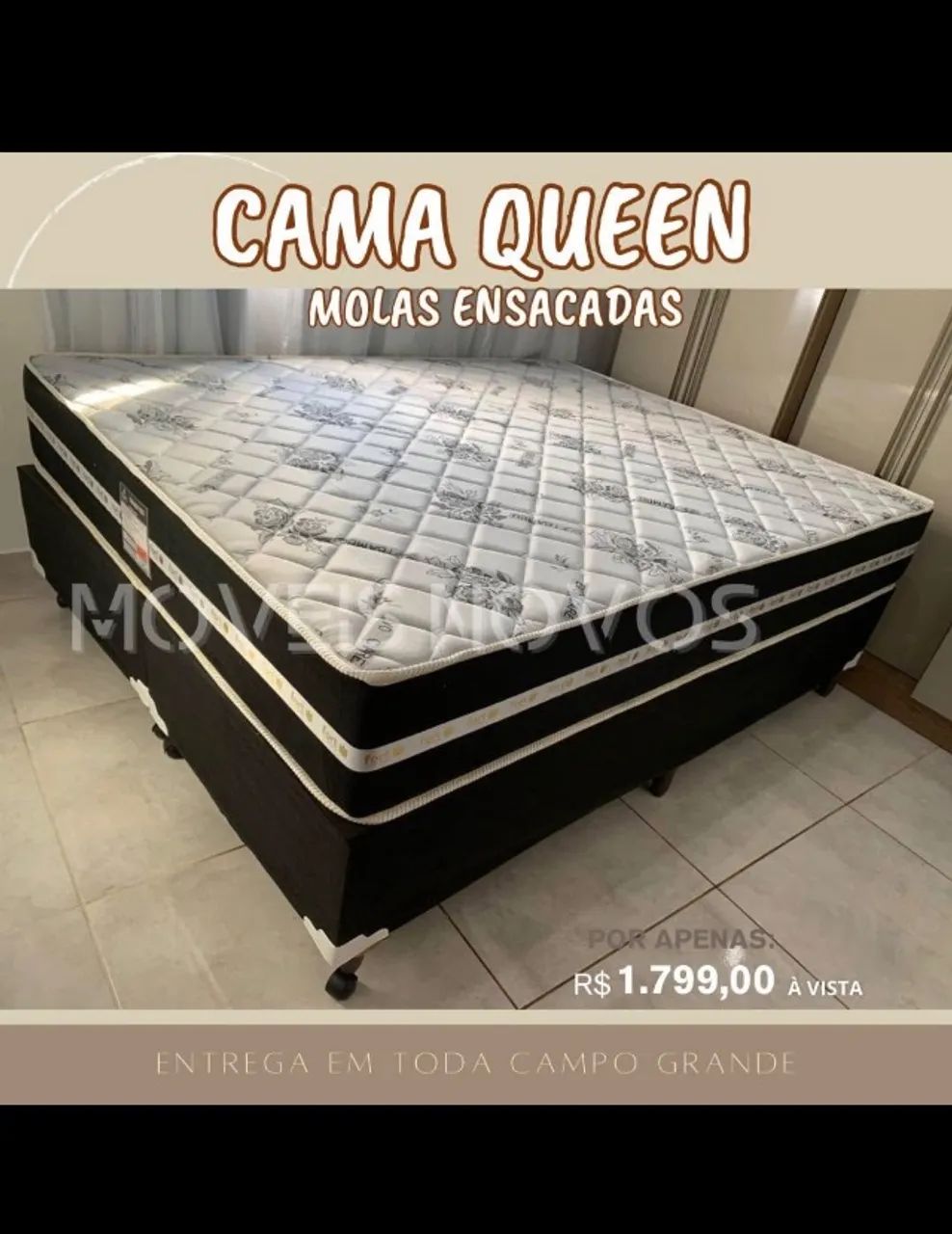 Conjunto De Molas Ensacadas Queen , Base Bipartida + Colchão Nova Promoção 