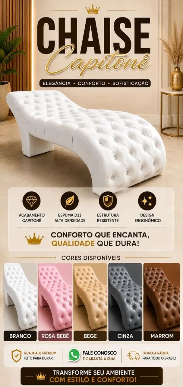 CHAISE CAPITONÊ LUXO