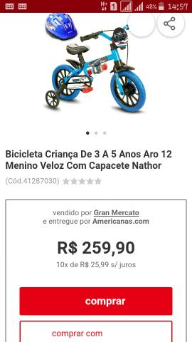 Vendo bicicleta perfeito estado para crianca