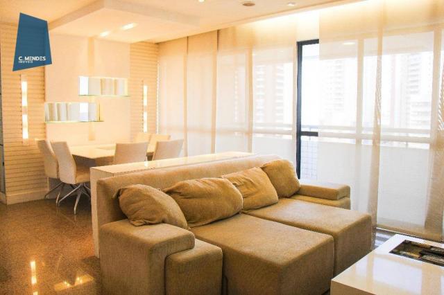 Apartamento mobiliado para locação, 130m² 3 suítes 3 vagas, Cocó, Fortaleza. - Foto 3