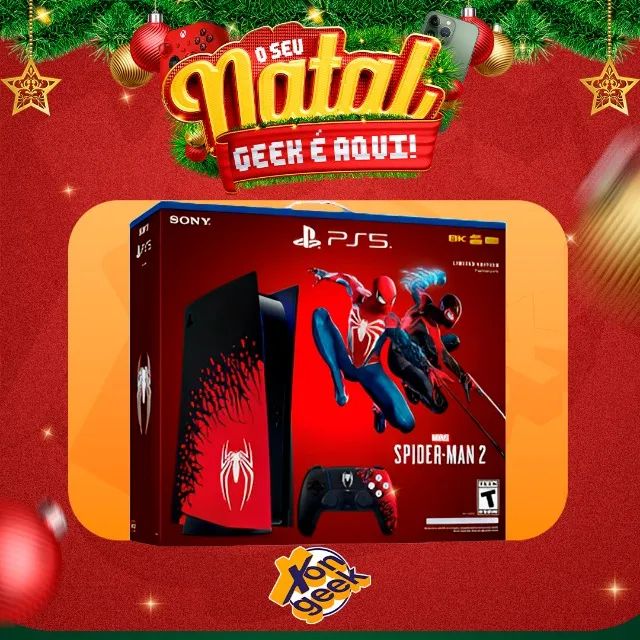 Detalhes do bundle do PS5 com Marvel's Spider-Man 2; tampa e