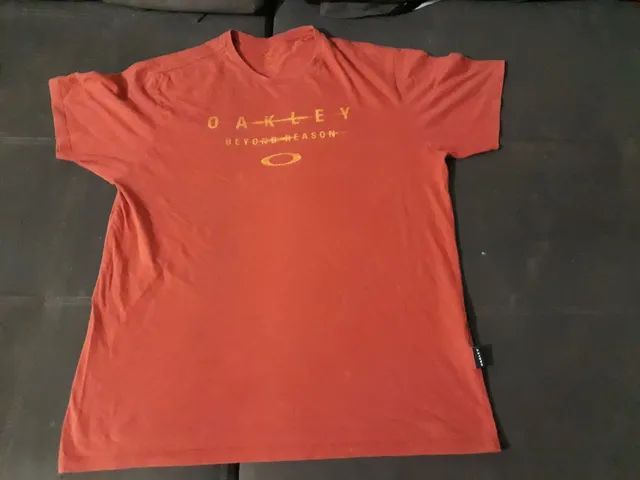 Camiseta oakley original masculina bark new tee vermelho em