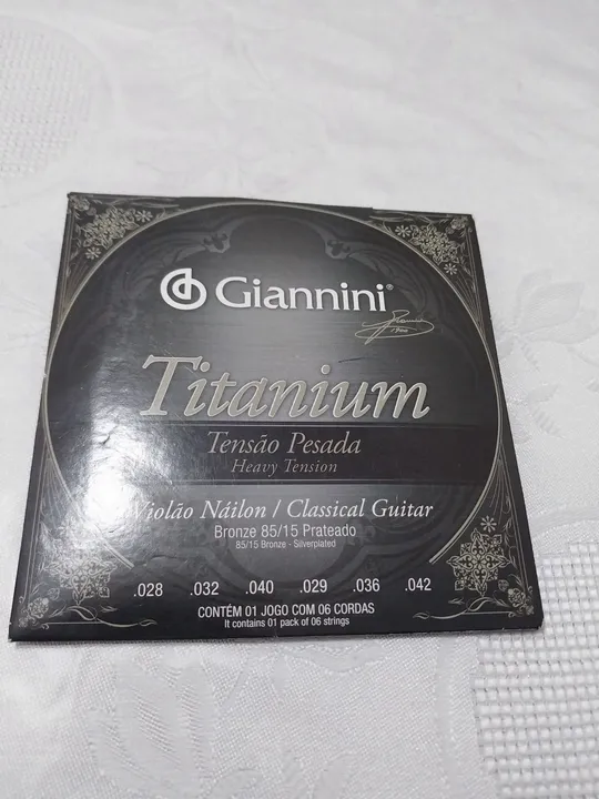 Jogo de Cordas Violão Náilon Titanium Tensão Pesada