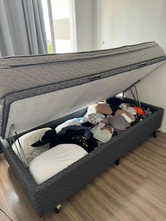 CAMA + BOX COM BAÚ LINDA!! - Foto 2