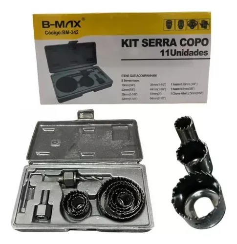 Kit Serra Copo 11 Unidades 19mm A 64mm Bm-342 - Loja Natan Abreu