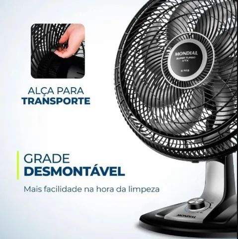 Ventilador Mondial Super Turbo 40cm, 8 pás. 3 Veloc. (20% Mais Vento)- 110V - Foto 4