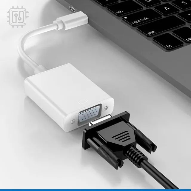 Cabo Adaptador USB-C Tipo C para VGA Macbook Notebook Smartphone - Foto 3