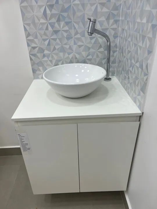 Lavabo lavatório planejado completo com Cuba e torneira deca