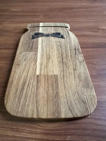 Tabua Carnes queijos petiscos madeira formato pot delicias 31 x 17 x 1,7 cm - Foto 2