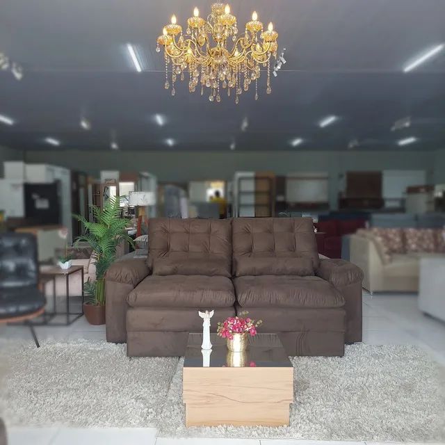 10X / SOFÁ RETRÁTIL E RECLINÁVEL 4 LUGARES (brinde 2 almofadas) - Foto 4