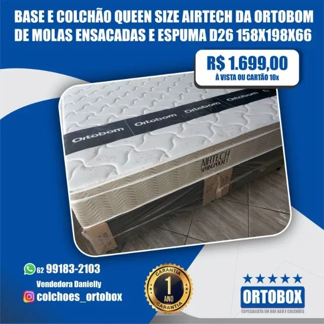 Base e Colchão Queen Size Airtech da Ortobom