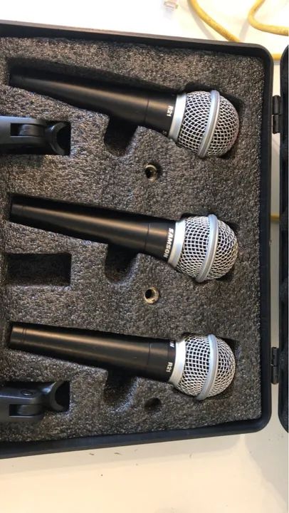 kit microfones Samson R21 e 3 pedestais - Foto 4