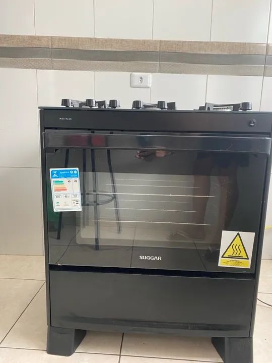 Fogão 5 Bocas Suggar Preto com Forno - Foto 6
