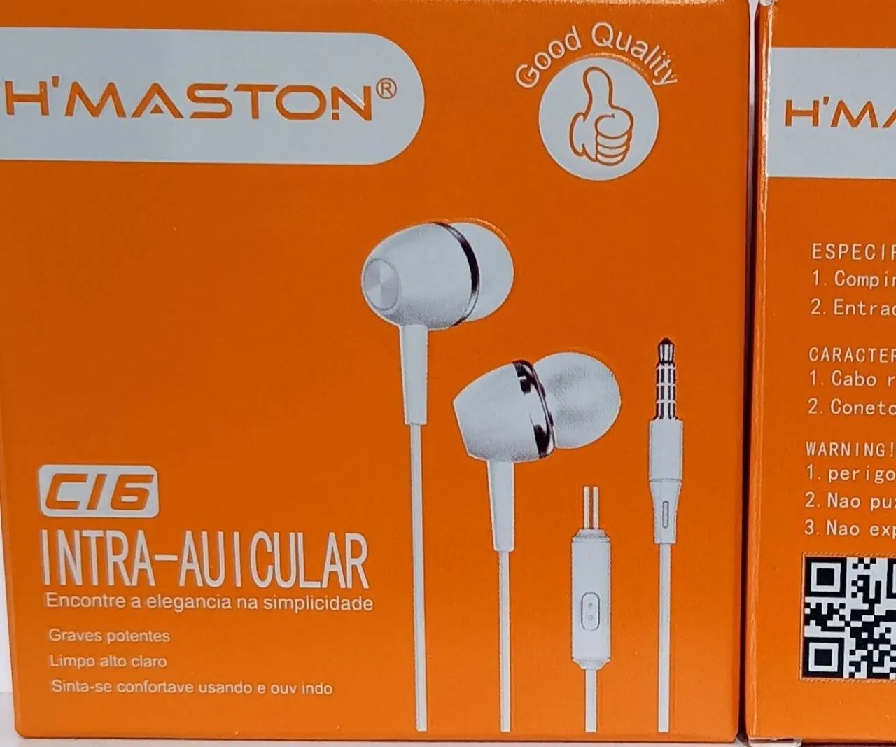 Fone Ouvido c/  P2  com Microfone Stereo !! Hmaston