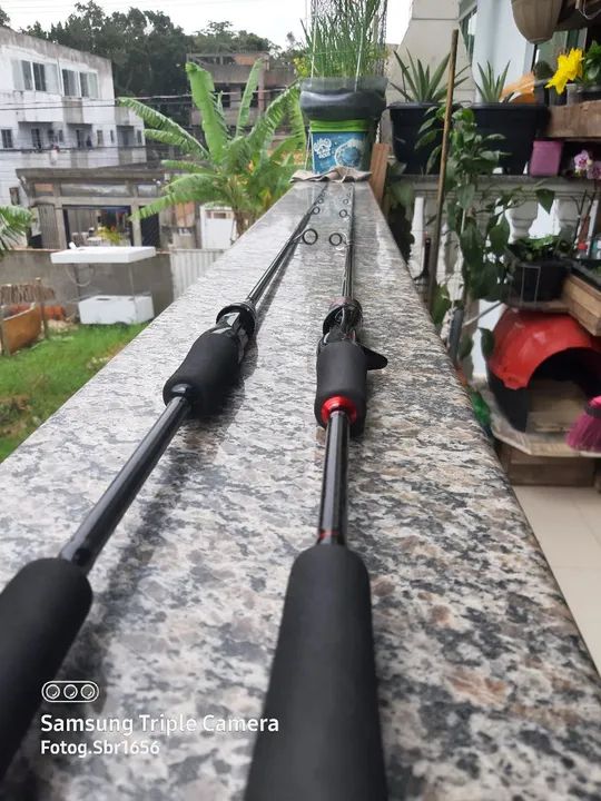Vara de pesca carbono 1,80 2 seções 6'0 casting 6/17lbs 17de arrasto - Foto 4