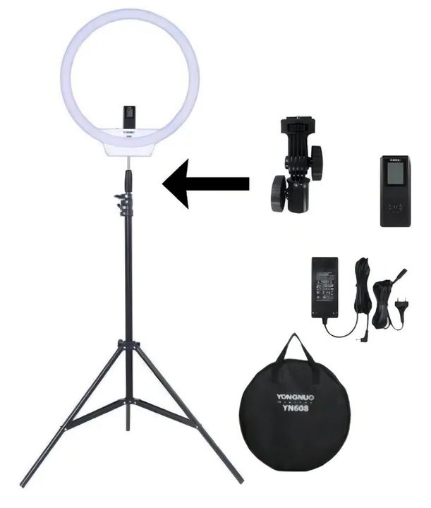 Ring light Yongnuo YN608 Pro 3200-5500K - Foto 3