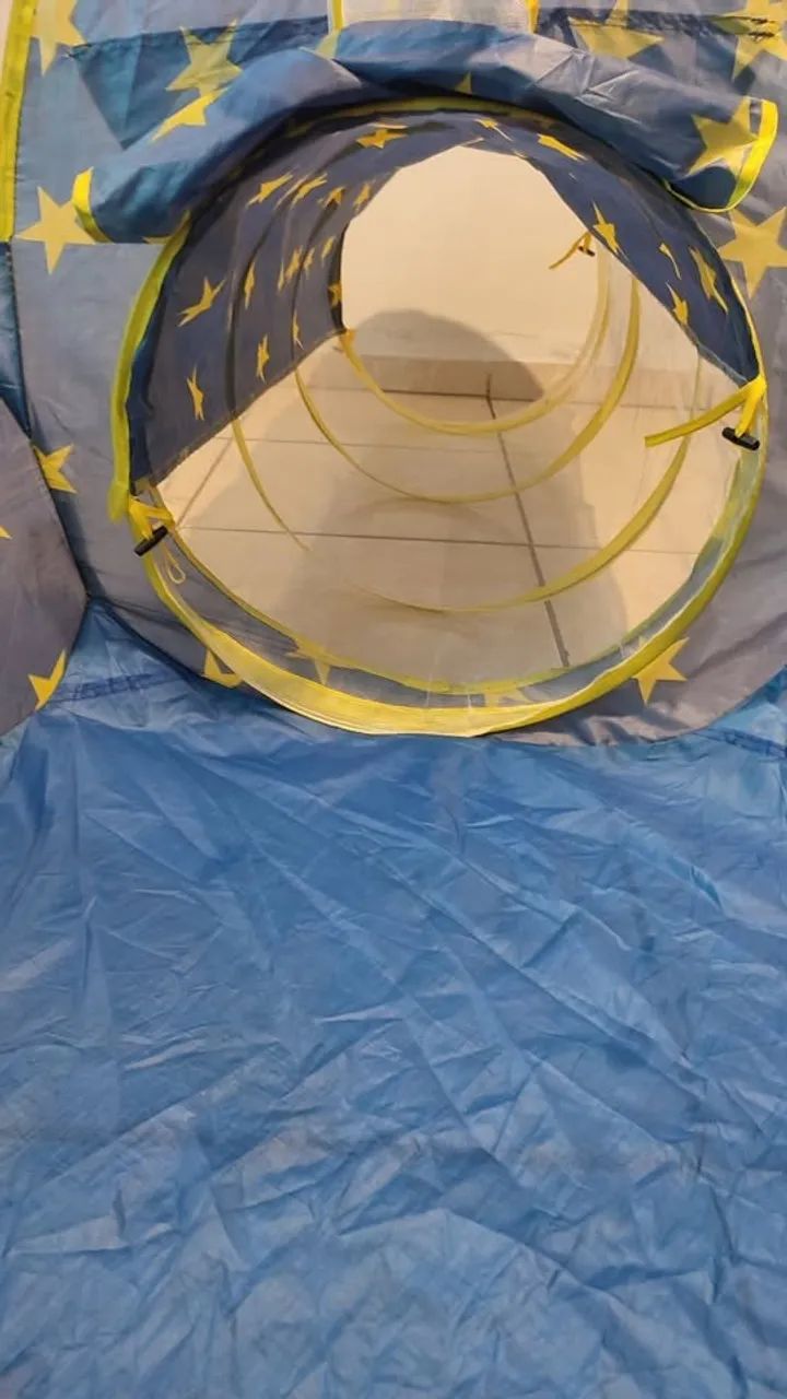 piscina de bolinha com túnel e cesto de basquete - Foto 5