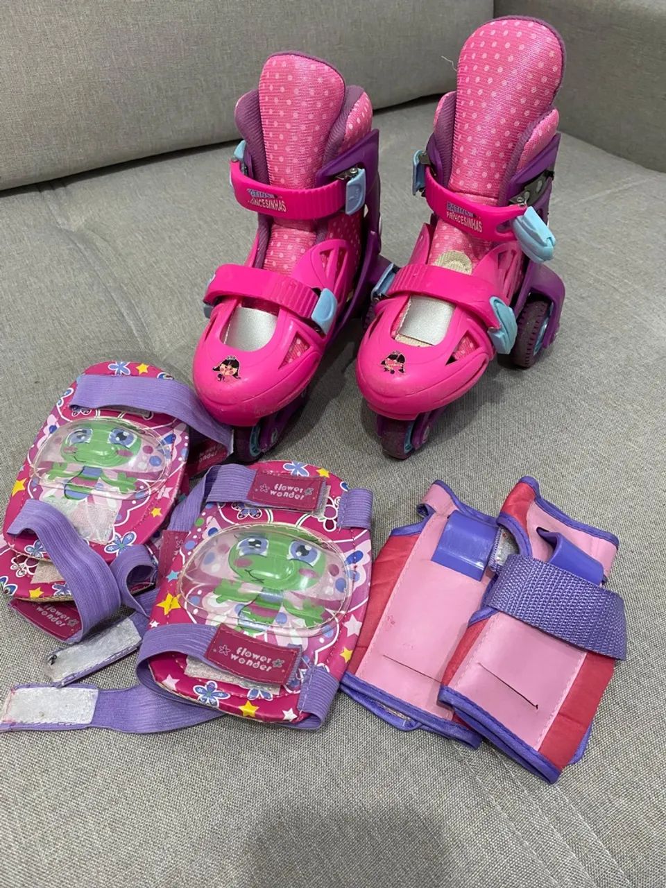 Patins Roller com Kit de Proteção Infantil - Foto 2