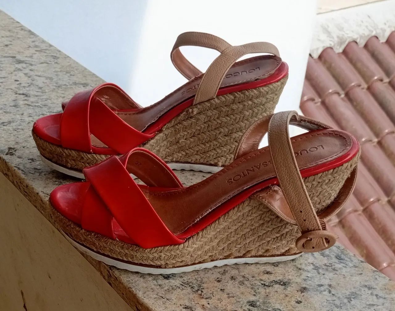 Sandália Anabela Loucos Espadrille Loucos E Santos Sandália