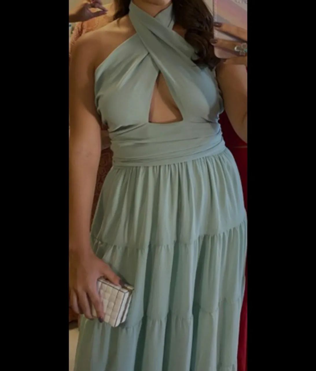 Vestido Longo Festa Verde Água - Foto 2