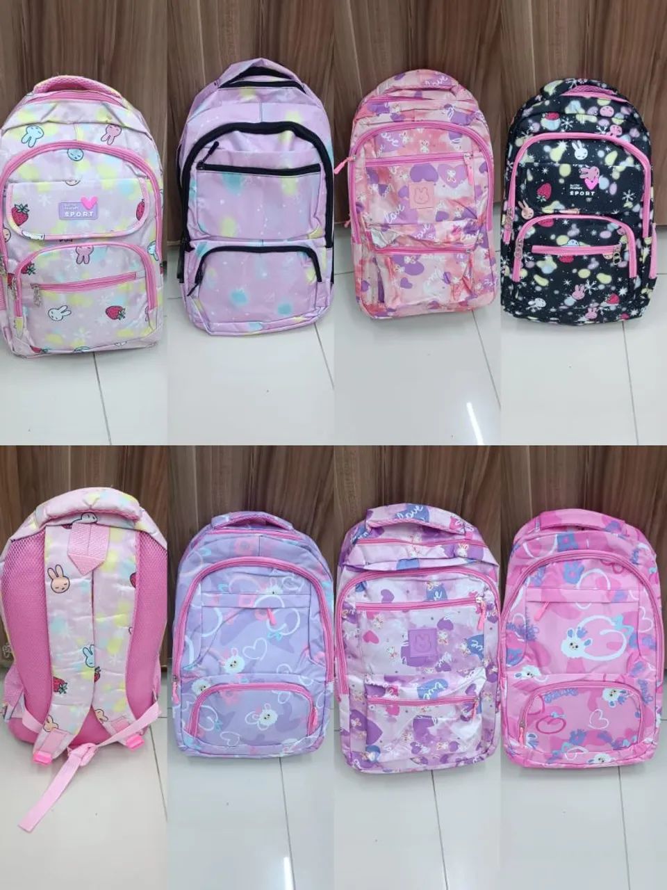 Mochilas escolares infantis com estampas fofas