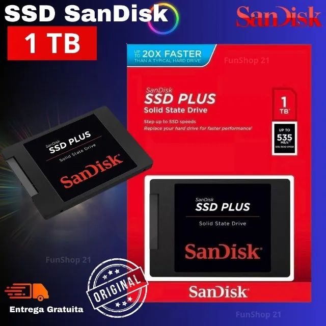 O SSD Sandisk Plus 1TB - Armazenamento - Zona 01, Maringá