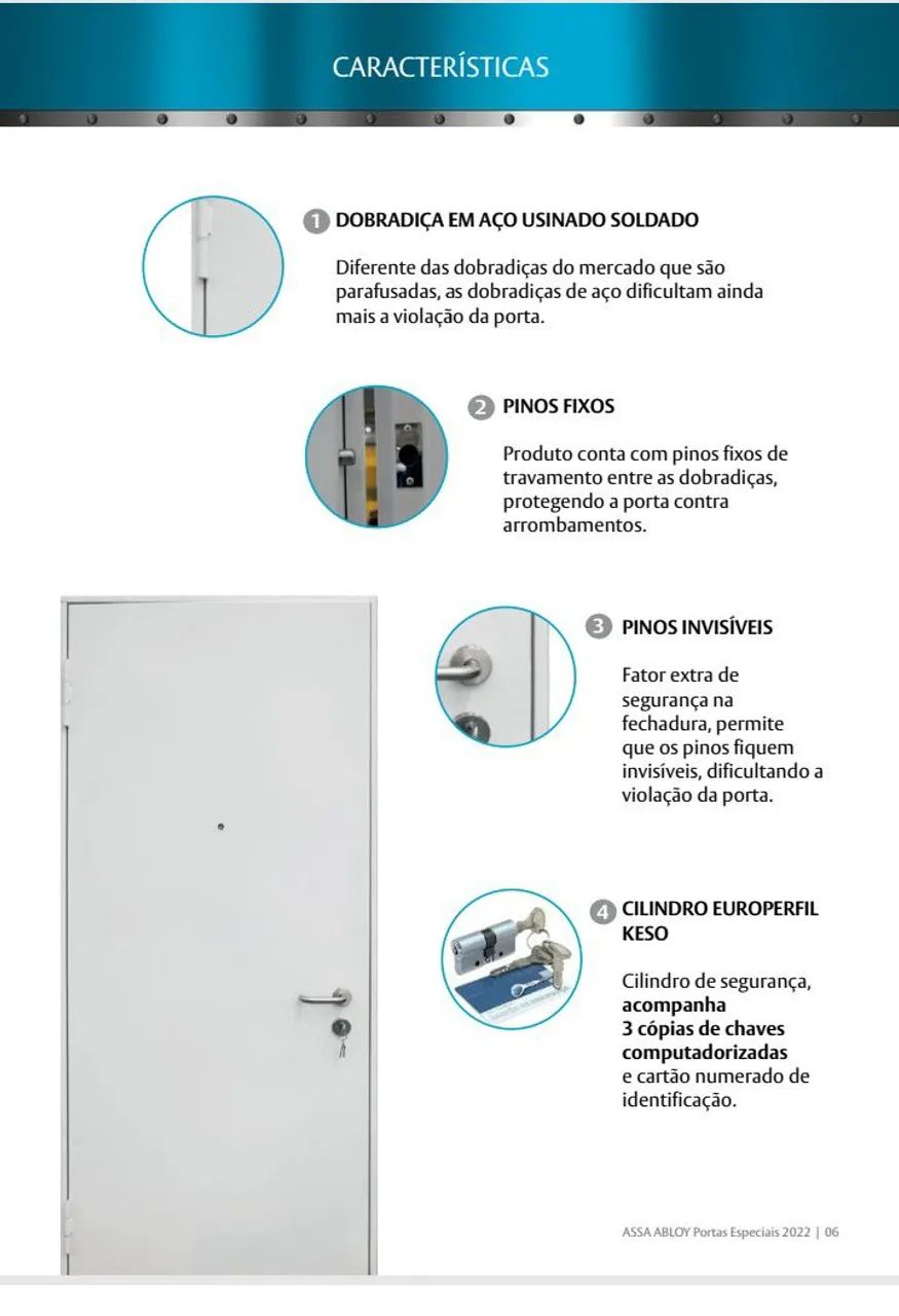 Porta de Segurança Assa Abloy modelo Diamond  - Foto 4