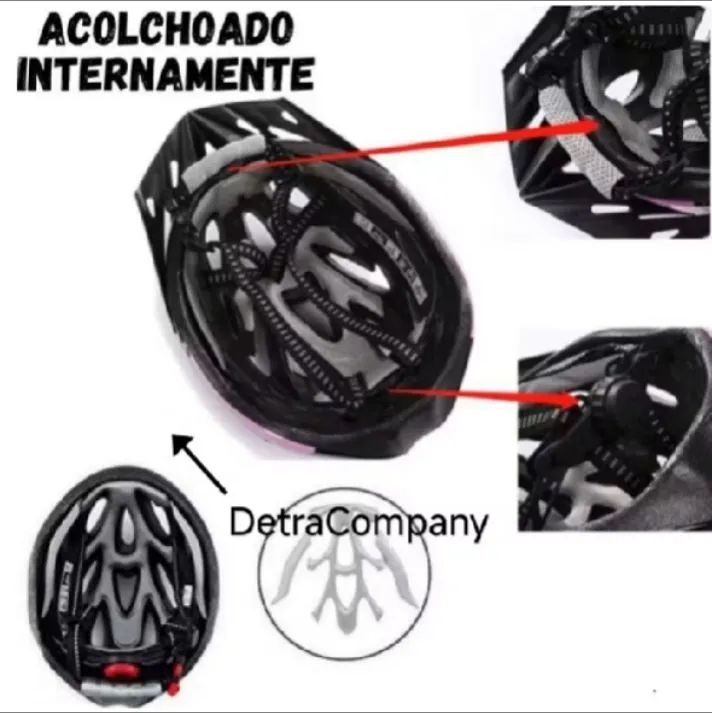 Capacete Ciclismo Com Led Sinalizador Bike Alta Proteção  - Foto 6