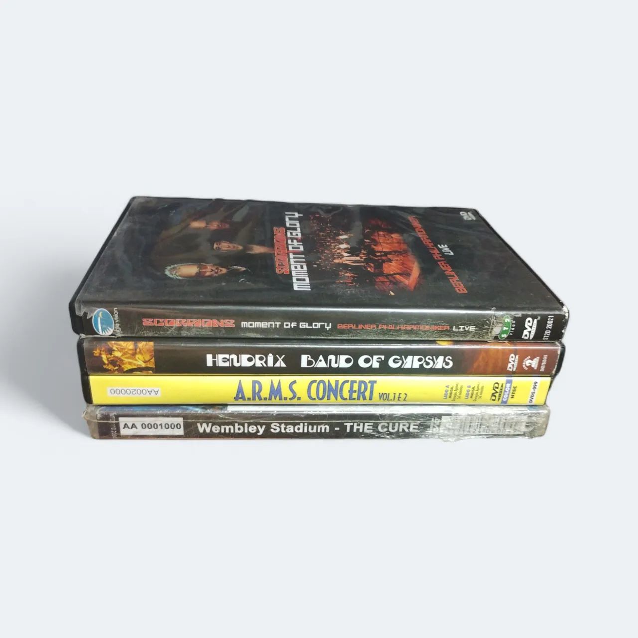 Lote com 4 DVDs de Rock