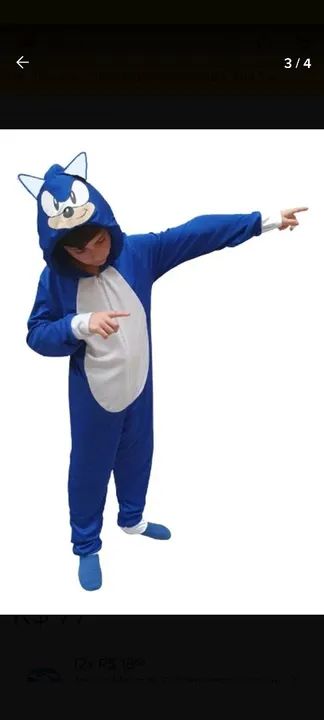 Roupa temática sonic infantil 
