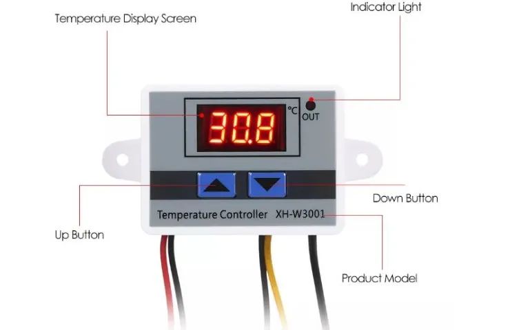 Termostato Xh-w3001 Chocadeira Display Led, Sensor De Água Automação Robótica COD-AM612