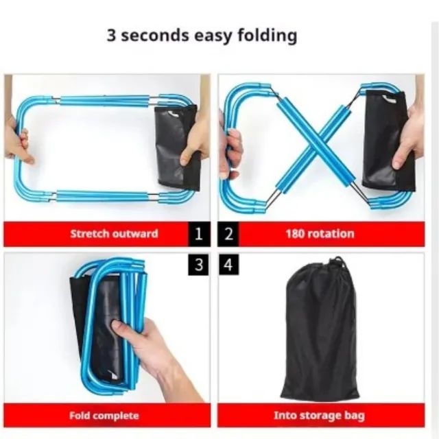 Banquinho Camping Alumínio 28cm Com Bolsa - - Foto 3