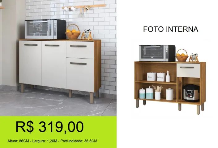 Balcão de 1,20M Para cozinha