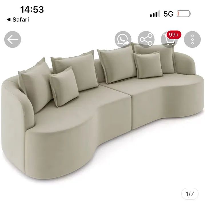 Sofá Branco Curvo Moderno - 3 Lugares fabricado sob encomenda  - Foto 3