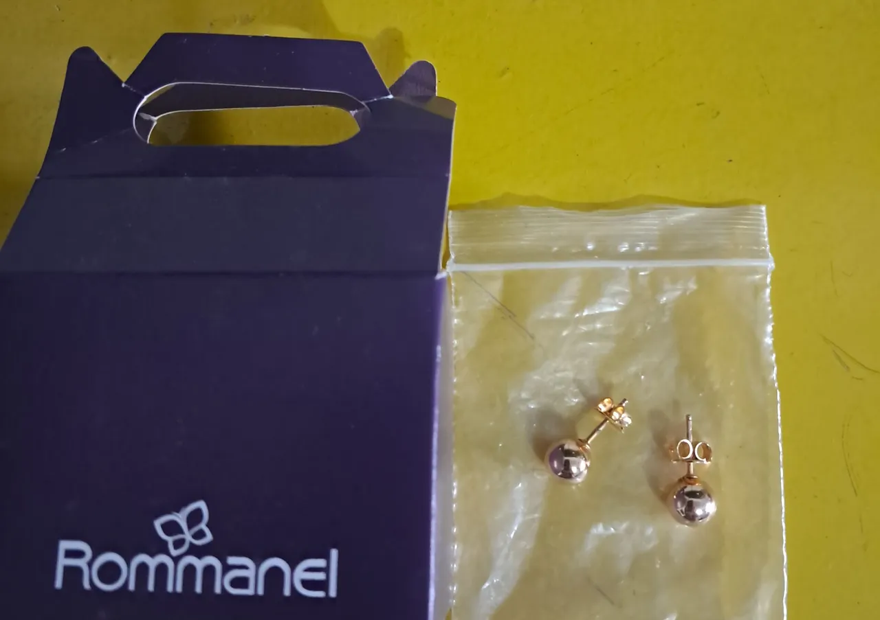 Brinco Rommanel Dourado Bolinha Semijoia