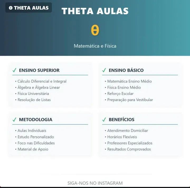 Reforço de matemática e física (Presencial e online)