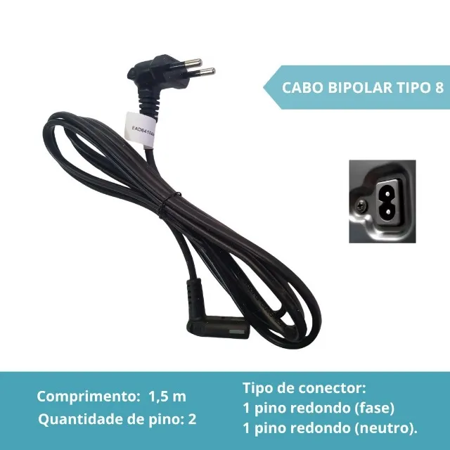 CABO DE FORÇA BIPOLAR AC TIPO 8 (227)