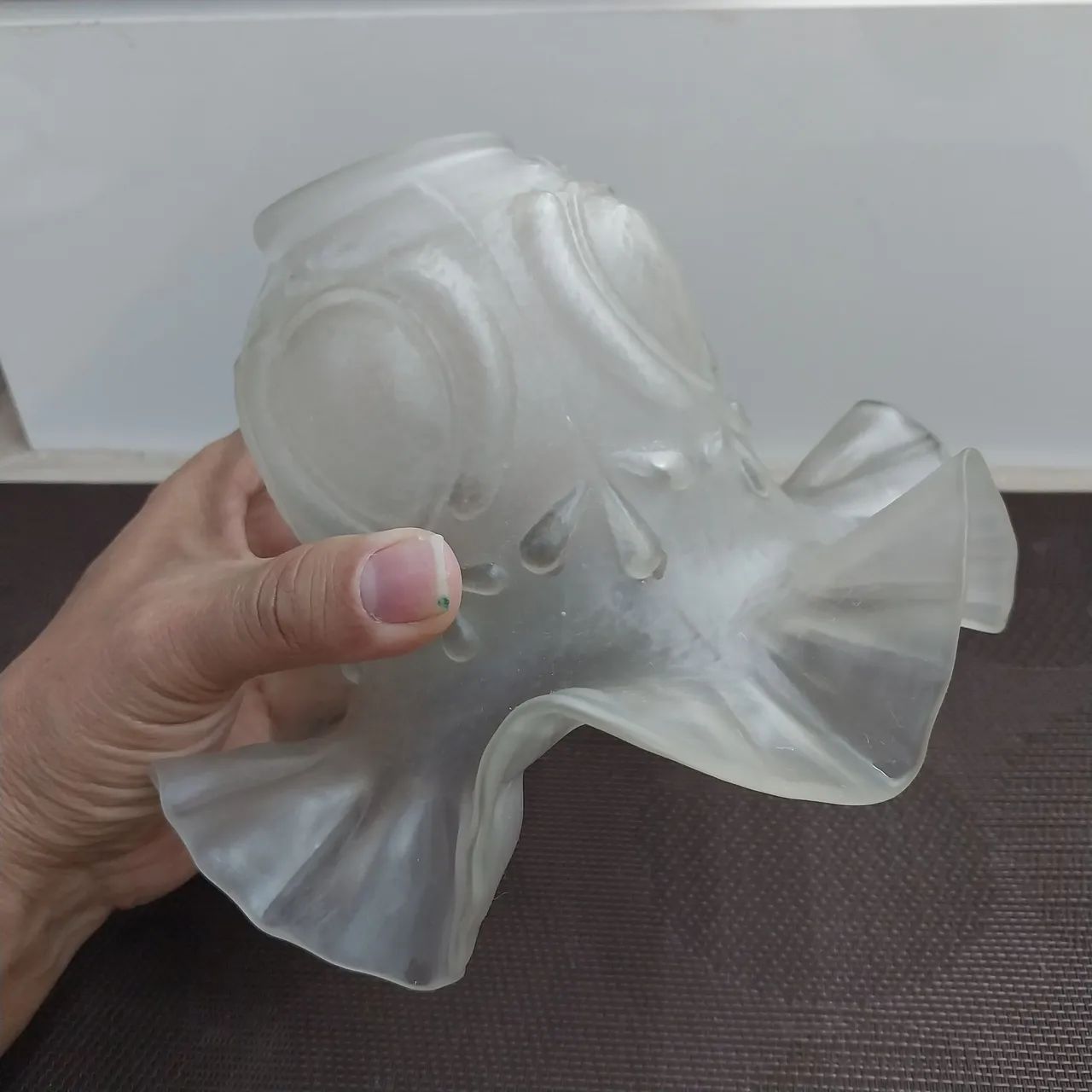 Cúpula Tulipa de Vidro Fosco Trabalhado - Lustre ou Arandela - Foto 3