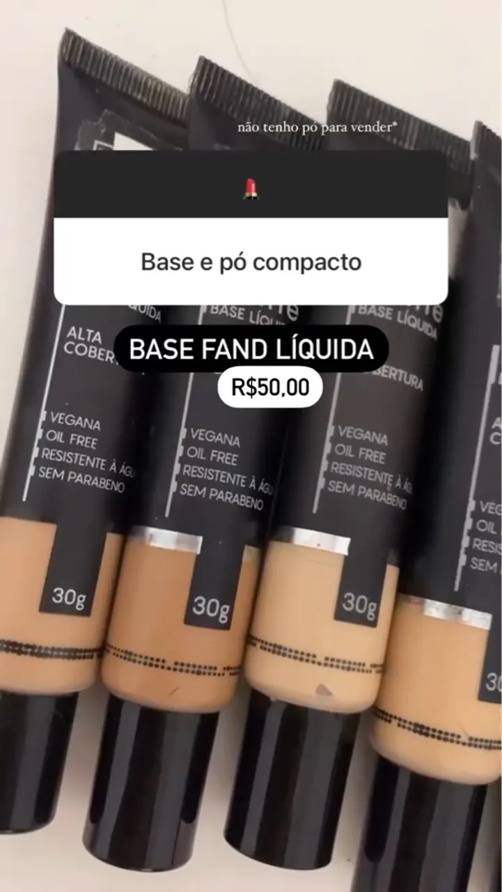 Base Fand Matte Vegana Oil Free - R$50,00
