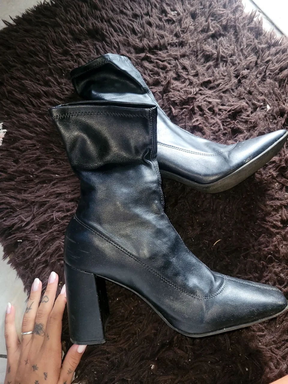 BOTA PRETO COURO -
