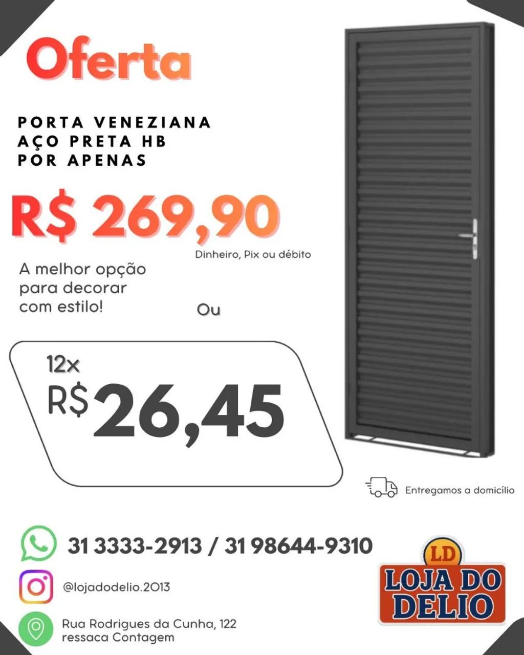 Porta aço veneziana preta - entrego  - Foto 2
