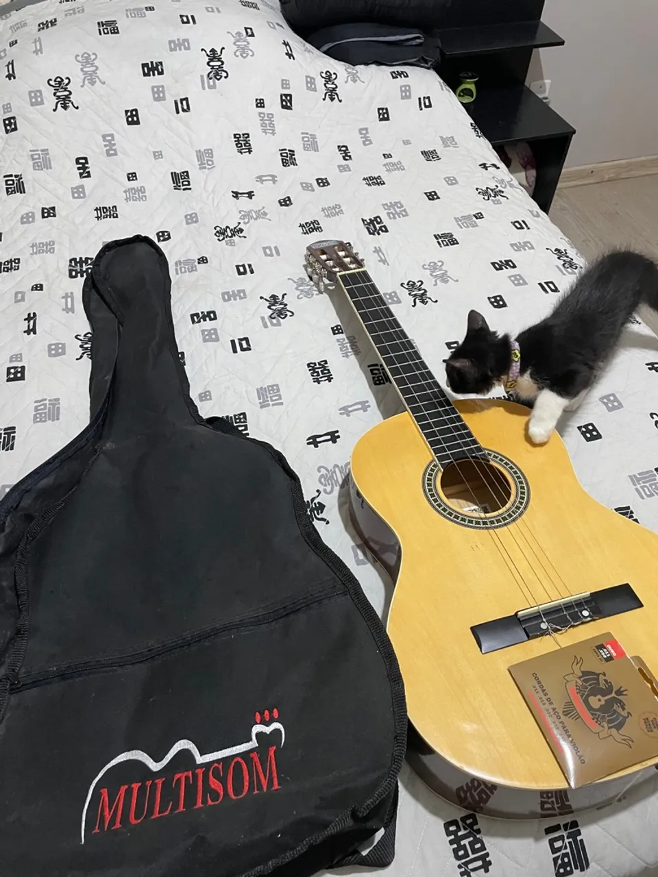 Violão Acústico Multissom com capa e cordas novas.
