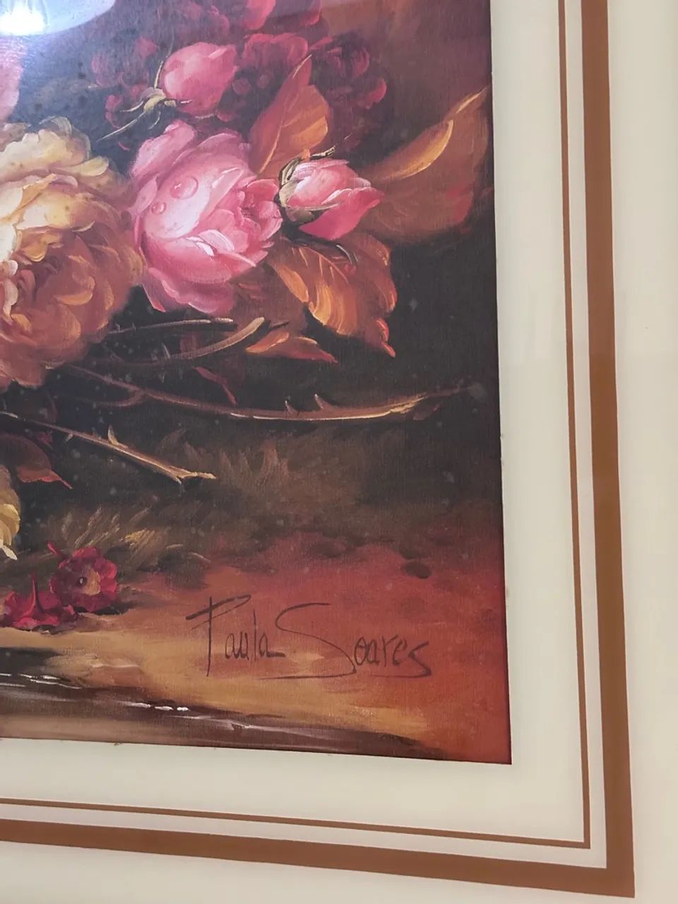 Quadro com Moldura 91x121cm - Pintura Floral Clássica Decorativa - Foto 2